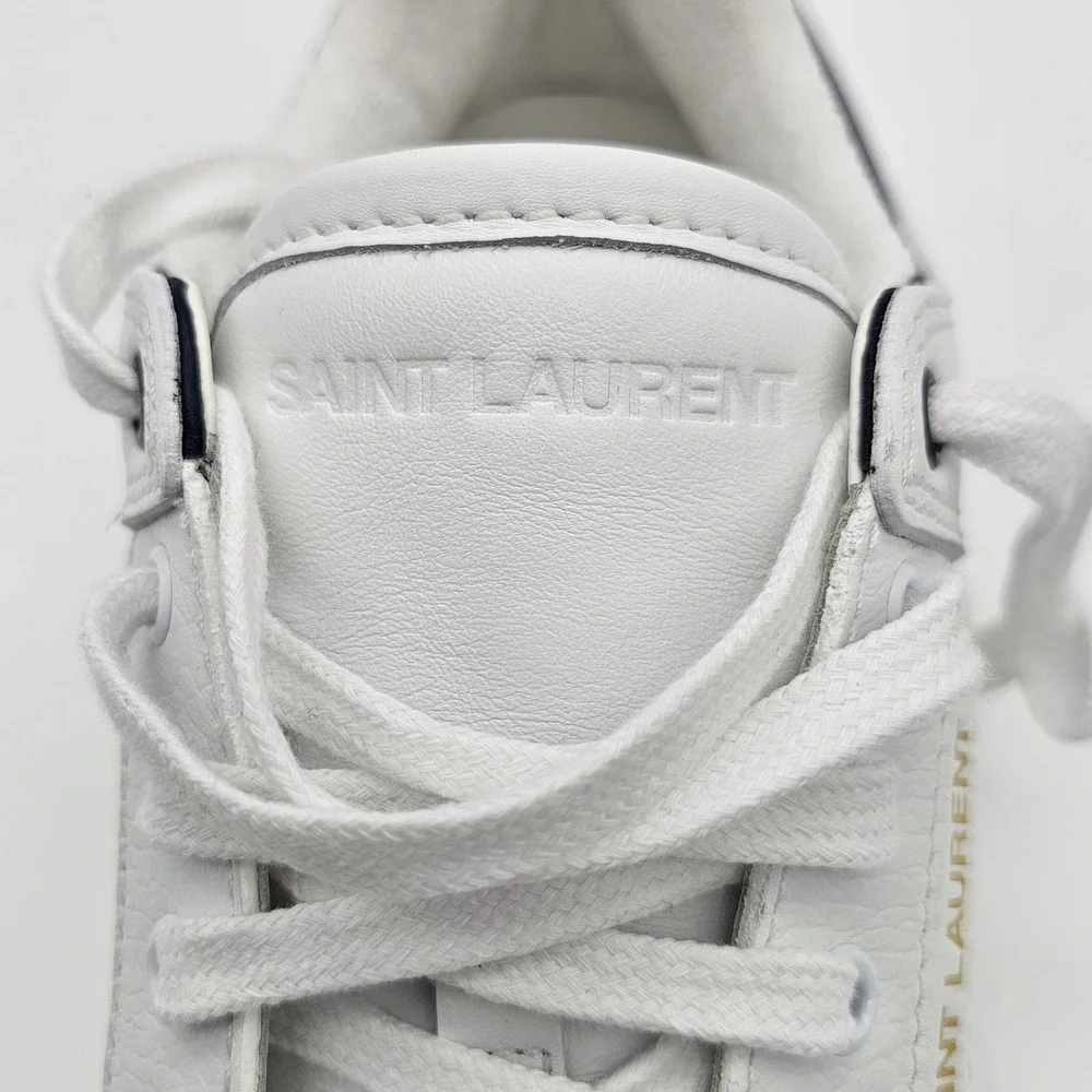 Saint Laurent Mens SL/61 Low Top Sneaker Leather Luxury White North Sea 10.5 - Picture 6 of 8